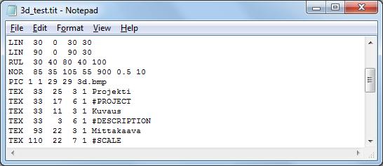 Otsikkotiedosto-kohdassa näkyy piirtämiseen käytettävä otsikkotiedosto. Lista muistaa 10 viimeksi käytettyä tiedostoa.