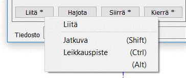 Lisäksi pisteillä voi olla käytössä pisteen lajikoodiin sidottua tai muuta ominaisuustietoa. Dialogi avataan toiminnolla Editointi Pisteet Editoi.