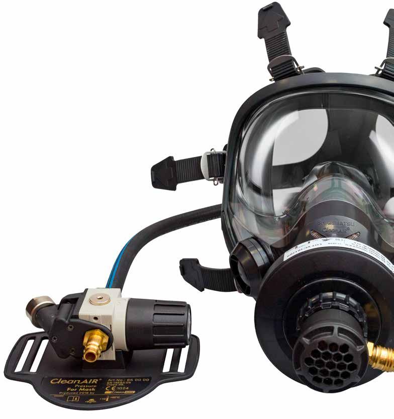PAINEILMAJÄRJESTELMÄT CleanAIR Pressure for Mask on mukava ja monipuolinen, erittäin tehokas vakiovirtauksinen järjestelmä käytettäväksi yhdessä Shigematsu GX02 -kokonaamarin kanssa.