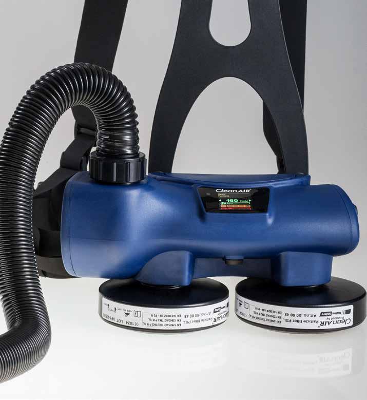 POWERED AIR PURIFYING RESPIRATORS Chemical 2F Asbest Saatavana myös kokonaamarilla Shigematsu CF02 Tuotekuvaus Täydelliset setit CleanAIR Chemical 2F aktivoidulla Asbesti asetuksella, sis.