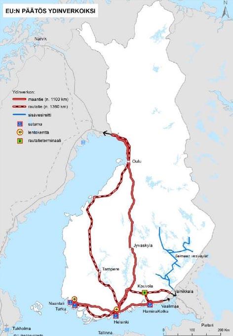 poikkileikkausvuodet 1995, 2005 ja 2014 TenT - verkko Ydinverkkokäytävä