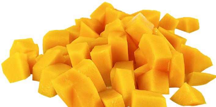 3 Alphonso-mangosorbetti Vesi 600 g (27 %) Alphonso-mangosose 1200 g (54 %) Sokeri 300 g (13 %) Tärkkelyssiirappi 120 g (5 %) LBG (E 410) 5 g (0,2 %) Pektiini 5 g (0,2 %) 1.