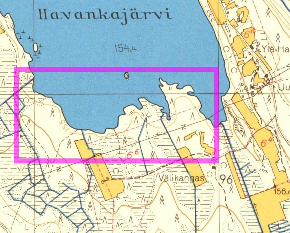 1960. kaava-alueen sijainti