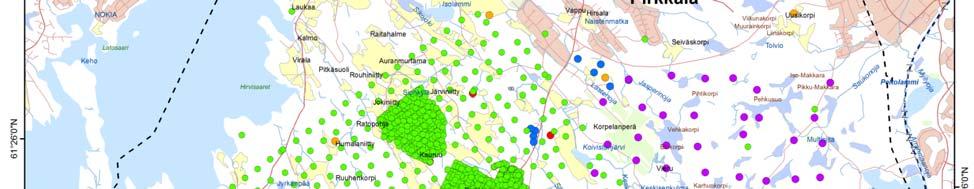 TAATA-hankkeessa vuonna 2008 otettiin 2 pintamaanäytettä (0-25 cm) Pirkkalan keskustasta.