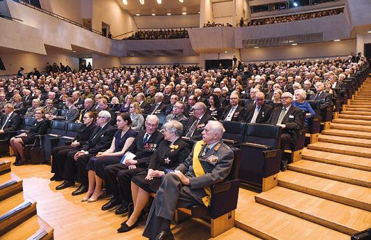 Tapahtumat Kansallinen veteraanipäivä 27.4.2018 Veteraanipäivän pääjuhlaa vietettiin Helsingissä teemalla Yhdessä eteenpäin Framåt tillsammans.