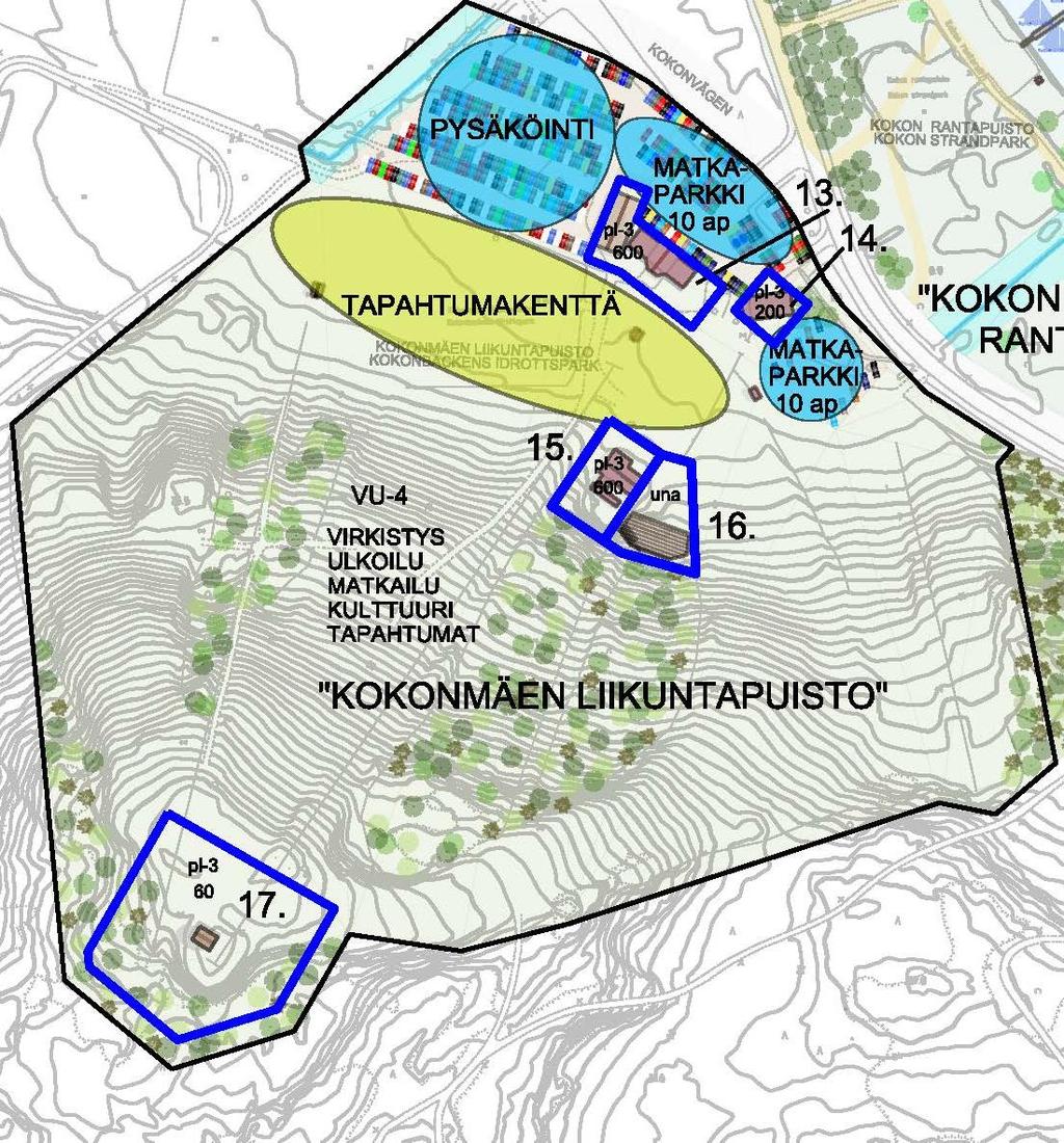 Osakokonaisuus 7 Liikuntaa kaikille Yleistä Kokonniemen liikuntapuistosta Kokonmäen liikuntapuiston on urheilu- ja virkistyspalvelujen aluetta.