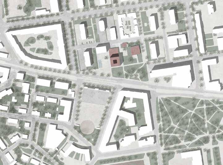 Museum Square is an informal urban art museum, a landmark that radiates light like a lantern. The building is ethereal, unpretentious, and with a cosmopolitan feel.