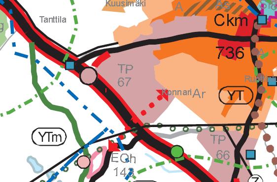 Kanta-Hämeen maakuntakaava vn 28.9.2006 1. vaihemaakuntakaava, ym 2.4.2014 Voimassa olevassa maakuntakaavassa suunnittelualue on varattu työpaikkaalueeksi TP. 2. vaihemaakuntakaava, ym 24.5.
