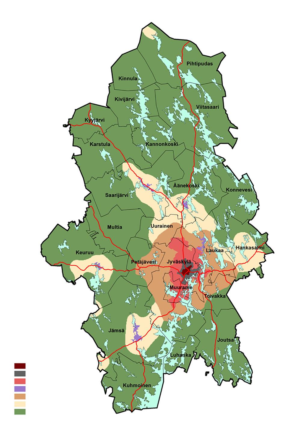 Luku 5 35 Uusi aluetypologialuokitus Sisempi kaupunkialue Ulompi kaupunkialue Kaupungin kehysalue Maaseudun