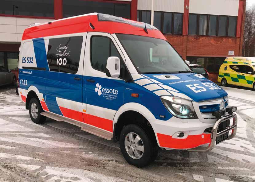 SUOMI 100 -AMBU 8 PROFILE NEWS Idea Suomi 100 -ambulanssin rakentamiseen tuli siitä, että Profile Vehicles täytti 35 vuotta vuonna 2017 samalla, kun