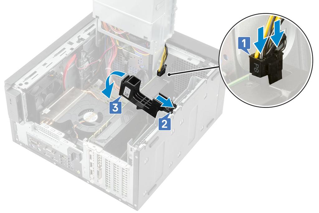 4 Sulje PSU-sarana. 5 Asenna kansi. 6 Noudata Tietokoneen sisällä työskentelyn jälkeen -kohdan ohjeita.