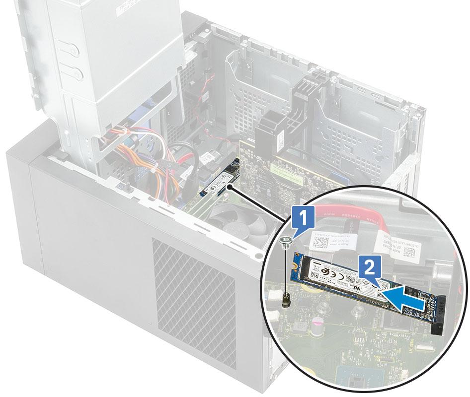 PCIe-SSD-kortin asentaminen HUOMAUTUS: Ohjeet koskevat myös M.2 SATA SSD kortin asentamista.