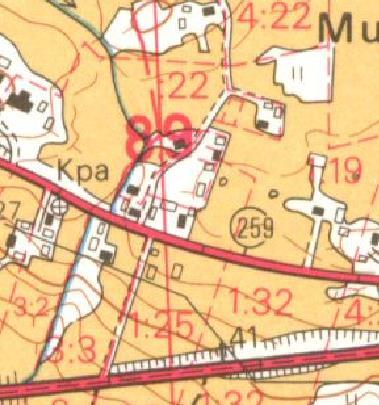 Peltoalueiden yhtenäinen avoin maisematila on pienentynyt hajanaisen rakentamisen vuoksi. KUVA 5: Peruskartat alueelta vasemmalta oikealle 1961, 1979 ja 1988.