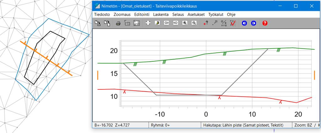 Tällöin tässä esimerkkitapauksessa annetaan vain kuopan