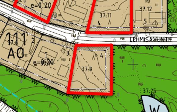 Kortteli 111, tontti 4, Lehmisavuntie 8, 59800 Kesälahti Alueelle saa rakentaa yksi- tai