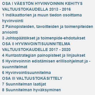 kappalerakennettatoiminto) Indikaattorit Suunnittelutaulukko Aiempi dokumentti hyödynnettävissä