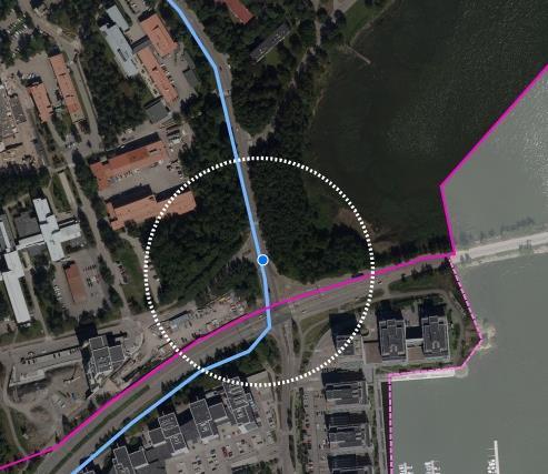 välittömässä läheisyydessä. Mahdollisen Otaniemi-Espoon keskus -raidelinjauksen myötä alueen keskeinen sijainti korostuu myös vaihtomatkustajia ajatellen.