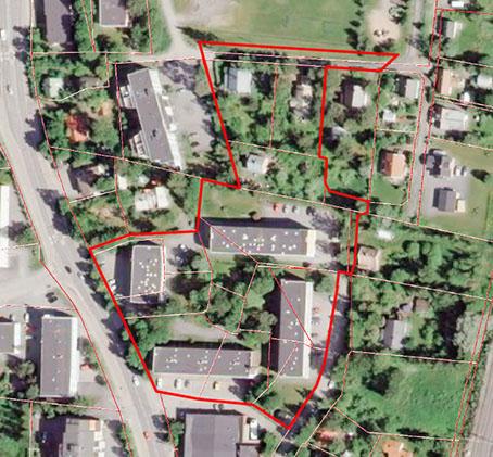 3. LÄHTÖKOHDAT 3.1 Selvitys suunnittelualueen oloista 3.1.1 Alueen yleiskuvaus Suunnittelualueen pohjoisosassa on kolme erillispientalon tonttia, jotka ovat osa Lempäälän keskustan vanhaa omakotialuetta.
