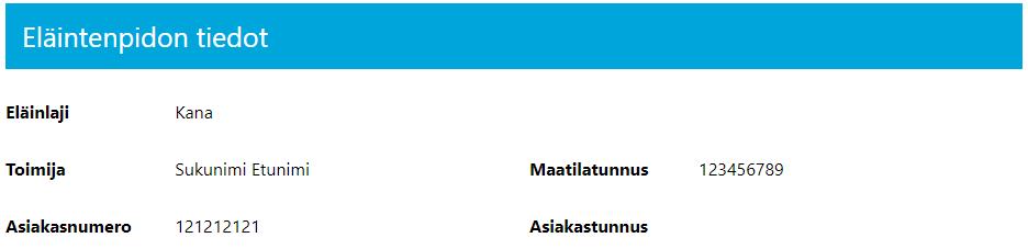 19 Sovellus siirtyy näyttämään eläintenpitoilmoituksen tarkempia tietoja.