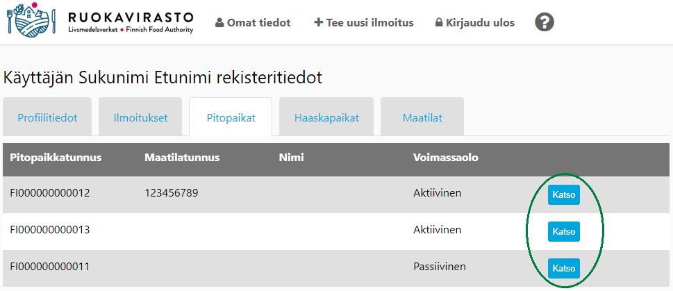 25 3.2.2 Lopetetun eläintenpidon jatkaminen Jo lopetetun eläintenpidon jatkamiseksi tee eläintenpidon muutosilmoitus siirtymällä Omat tiedot -> Ilmoitukset.