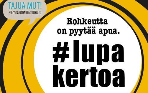 #lupakertoa - asennekysely Tajua Mut! -toimintamallin #lupakertoa -kampanja rohkaisi nuoria pyytämään apua ilman häpeää tai pelkoa. Kampanjan yhteydessä toteutettiin avoin asennekysely.