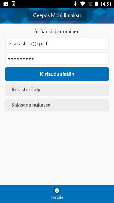 palveluntarjoaja tunnus sovellukseen sitä kysyttäessä.