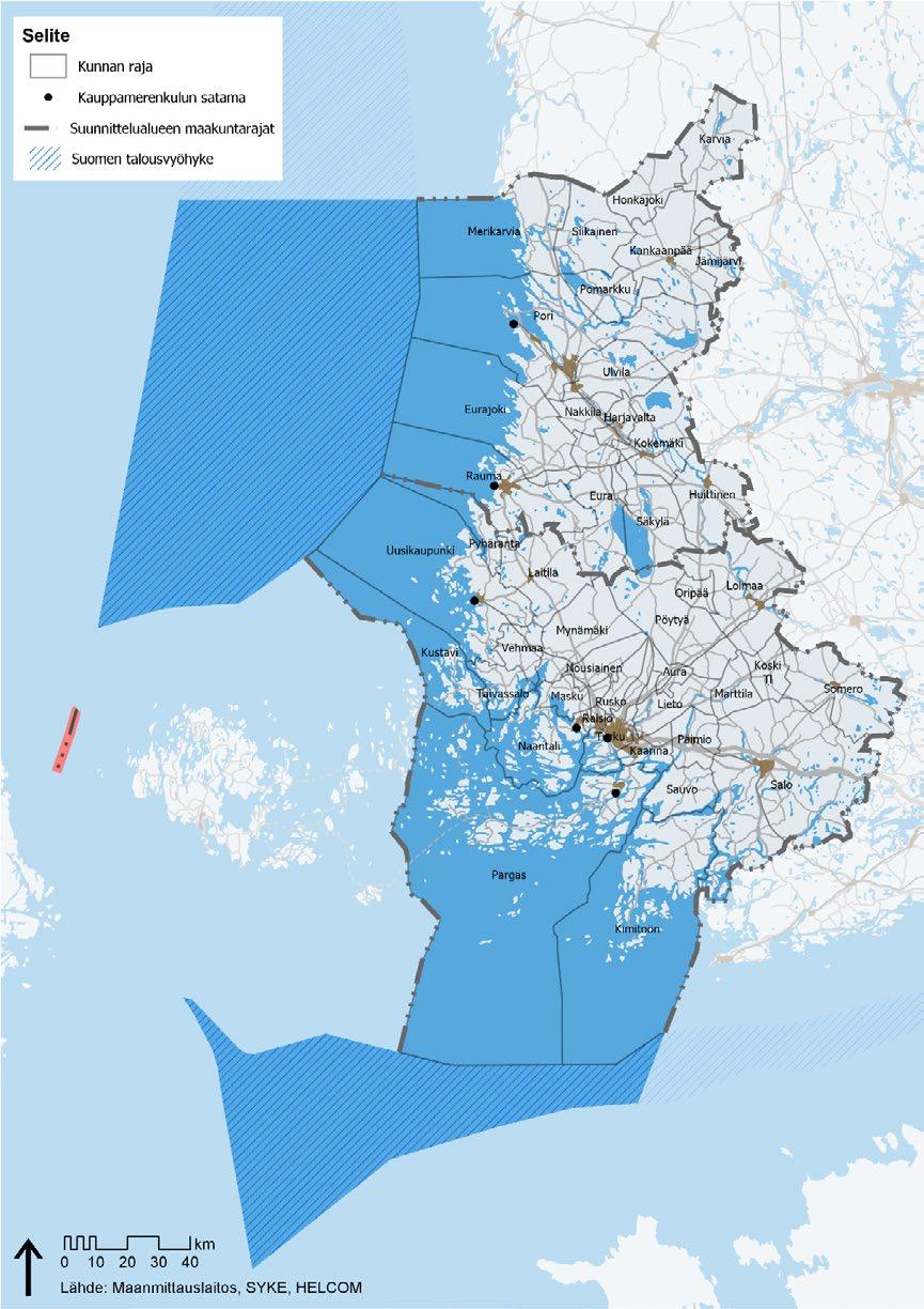Kuva 2. Saaristomeren ja eteläisen Selkämeren suunnittelualue.