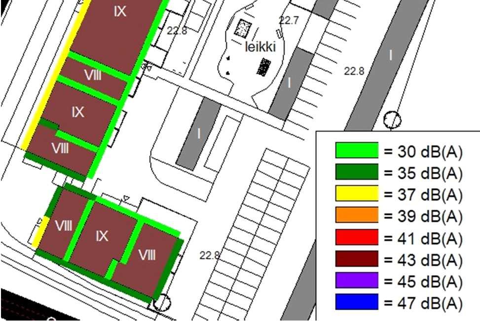 Ääneneristävyysvaatimusten vaikutus asuinrakentamiseen Ääneneristävyysvaatimus 25 db Vaatimuksen taso Normaali/ alhainen 30 db Normaali 35 db Keskikorkea 40 db Korkea Toimenpiteet ja suositukset