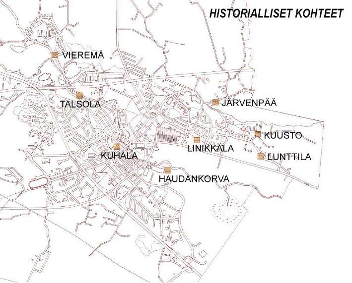 Forssan kaupungin maisema- Viherverkosto ja teemaosayleiskaava, Elisa Tegel 2010. / Arkeologiset selvitykset J. Enqvist 2005, P.