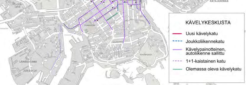 Pitkäsilta joukkoliikennekatuja Osuudet Mannerheimintietä,