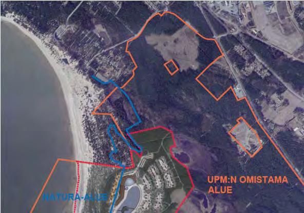 Hankealueella, rakentamisalueen ja rannan välissä sijaitsee puustoinen Natura alue, jolle kaavassa ei ole osoitettu