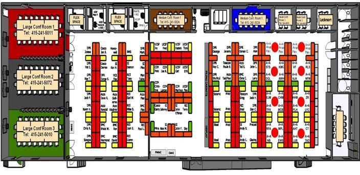 työskentelyyn Kiinteät työpisteet/työpisteet etätyöntekijöille Visuaalisuuden hyödyntäminen Seinien &