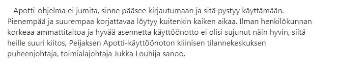 Jotain pientä positiivista viikkojen kuluessa