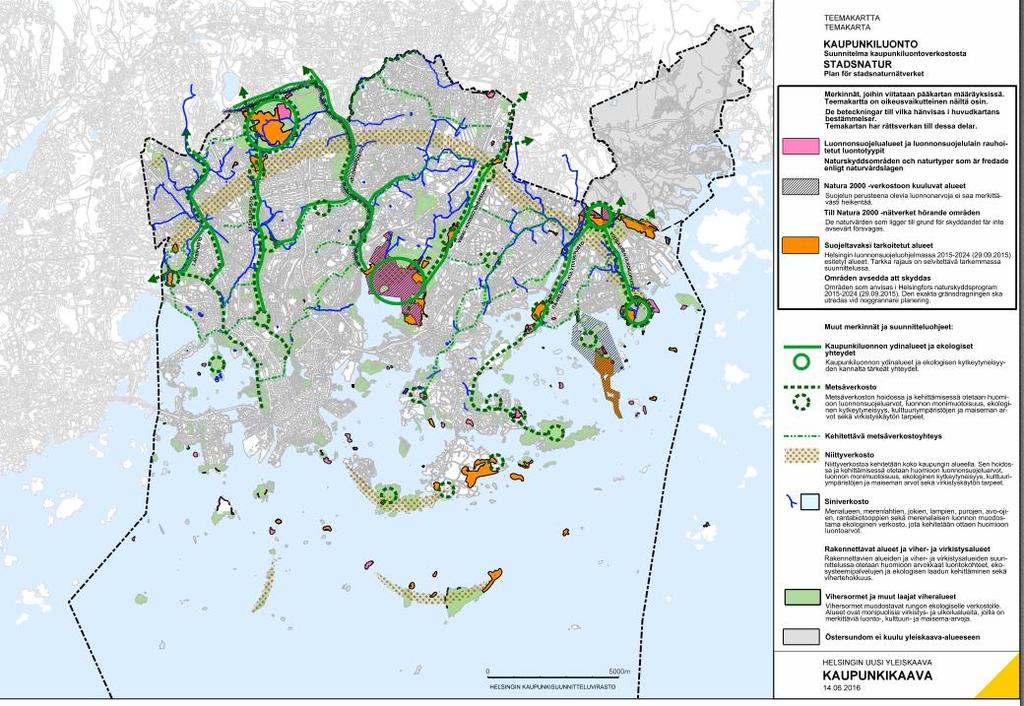Tarkastusvirasto 65 / 71 Liite 3 Teemakartta kaupunkiluonto 173 173 Yleiskaavaluonnoksen kaupunkiluonto-teemakartta 25.11.2015.