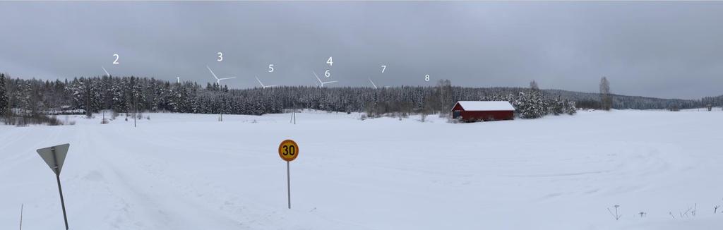 Tetomin tuulivoimahankkeen maisema- ja kulttuuriympäristöselvitys 17 peltojen itäosista ja joiltakin pihapiireiltä, jotka avautuvat lännen suuntaan.