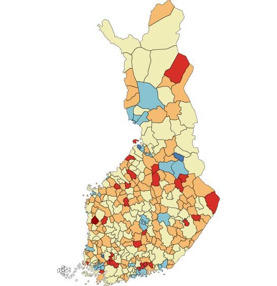 48 Kuva 10. Ensivastetehtävien %-osuus pelastustoimen tehtävistä kunnittain Pelastuslaitosten ensivastetehtävistä valtaosa on riskiluokkien II- ja IV-alueilla (67 %) (kuva 11).