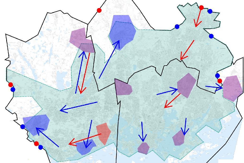 Verkostojen kehittämisen kokonais YHTEISTYÖ TOIMINTA-ALUEEN ULKOPUOLISTEN LAITOSTEN KANSSA - Kapasiteettivarauksia - Esitetään mm.