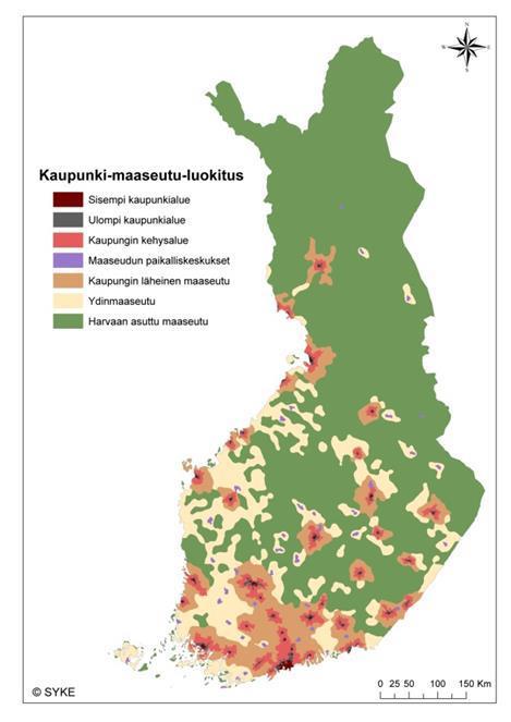 Maaseudun strateginen merkitys 95 % Suomen pinta-alasta 1,6 milj. vakituista asukasta 2,1 milj.