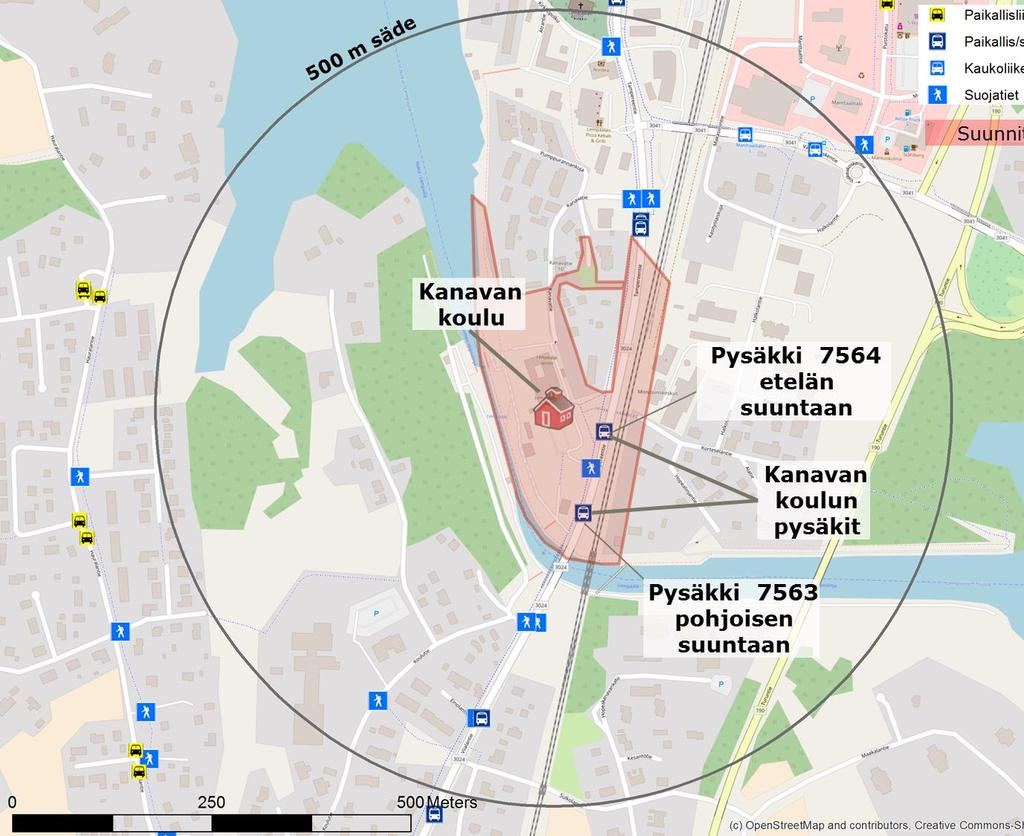 JOUKKOLIIKENNE Kanavan koulun kohdalla Tampereentiellä on pysäkkipari, jonka kautta kulkee 3-5 vuoroa tunnissa.