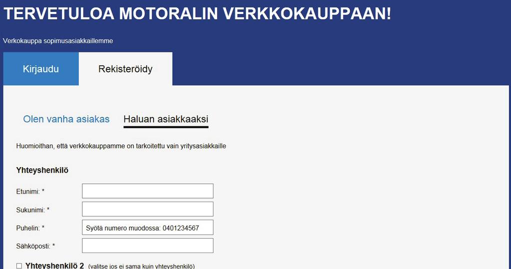 Ohjeet kirjautumiseen verkkokauppaan: 1. 1. Sinulla on jo tunnukset 2. Vanha asiakas, mutta ei tunnuksia 3.