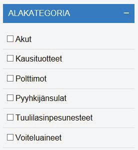 joko taulukkomuodossa tai rivimuodossa.