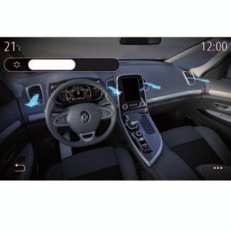 Multi-Sense (6/7) Moottoriäänen tehostus Pakoputken ääni Ilmastointi Comfort Sport R-sound Sovita Sport Race Eco Regular A110 R5 ZOE Mégane 4 RS RS01 GT6 «R-sound» R-sound-äänitehostetta käytettäessä