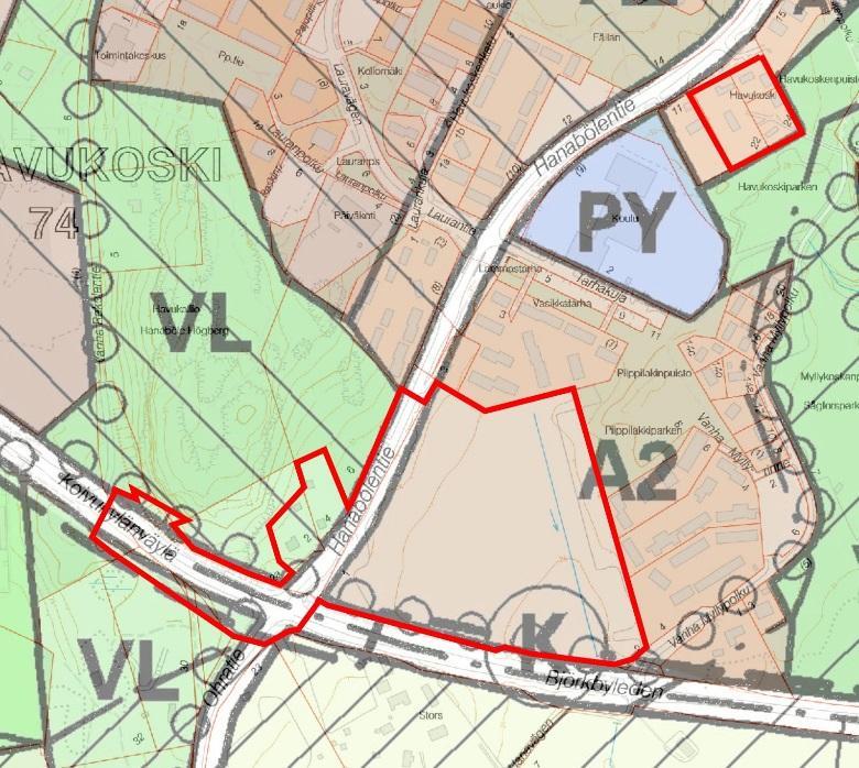 Osallistumis- ja arviointisuunnitelma nro 741700, 22.2.2018 sivu 4 Vantaan yleiskaavassa (Kv 17.12.2007) suunnittelualue on pääosin matalaa ja tiivistä asuntoaluetta (A2).