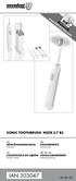 IAN SONIC TOOTHBRUSH NSZB 3.7 B3. SÄHKÖHAMMASHARJA Käyttöohje. ELTANDBORSTE Bruksanvisning. SZCZOTECZKA DO ZĘBÓW Instrukcja obsługi