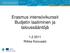 Erasmus intensiivikurssit Budjetin laatiminen ja taloussääntöjä. 1.2.2011 Riikka Koivusalo