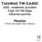 TeleWell TW-EA400 ADSL -modeemi ja kytkin 4 kpl 10/100 Mbps Ethernet porttia