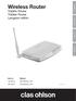 Wireless Router. Trådlös Router Trådløs Router Langaton reititin. Art.no Model 18-8042 GN-BR32L-RH 38-2875 GN-BR32L-RH Ver. 201101. English.