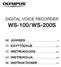 DIGITAL VOICE RECORDER WS-100/ WS-200S EE JUHISED... 2 FI KÄYTTÖOHJE... 20 LT INSTRUKCIJOS... 38 LV INSTRUKCIJA... 56 SE INSTRUKTIONER...