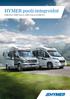 HYMER puoli-integroidut. HYMER Exsis-t, HYMER Tramp CL, HYMER Tramp SL ja HYMER ML-T.