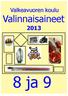 Valkeavuoren koulu. Valinnaisaineet. 8 ja 9